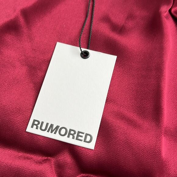 NWT $98 RUMORED Kerrigan satin mini skirt merlot 2 - Picture 11 of 14